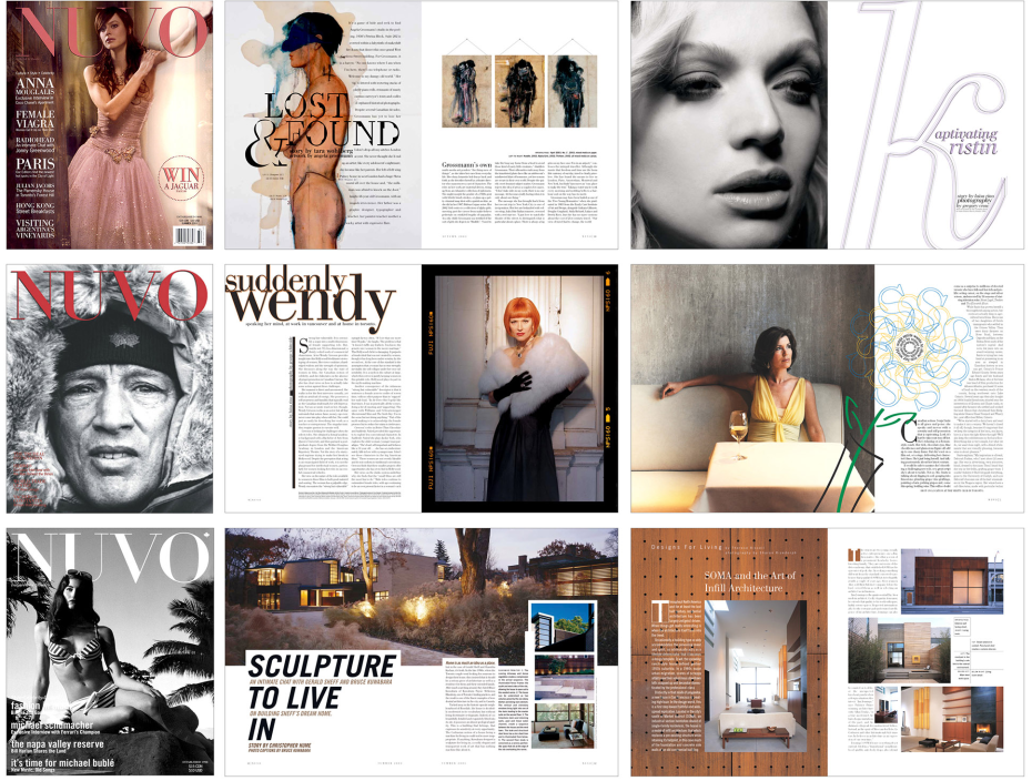 NUVO magazine, covers and spreads from 