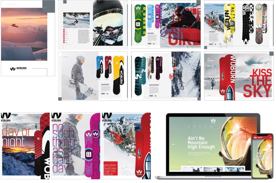 Woburn Snowboards, board Graphics